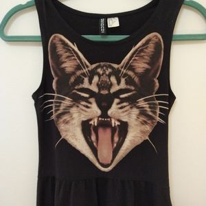 H&M Divided Cat Black Dress XS